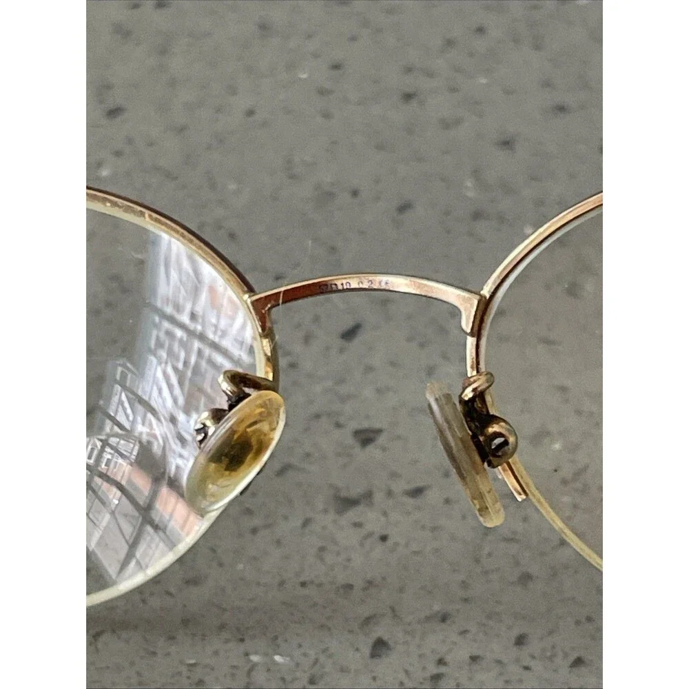 Safilo Eyeglasses Frames ONLY Gold Metal Full Rim 52-19-135 Gold Italy Half Rim